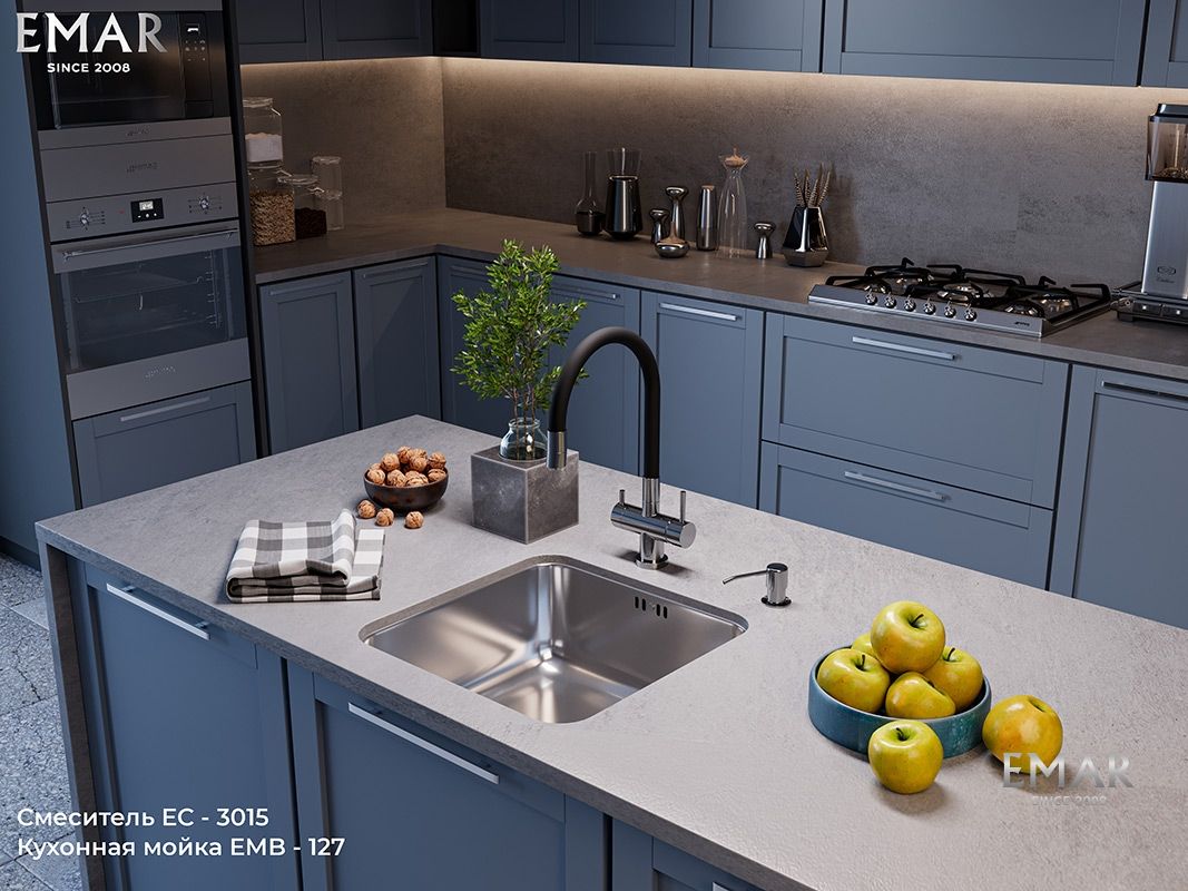 Приобрести emar смеситель для кухни, сатин ес - 3015 satin