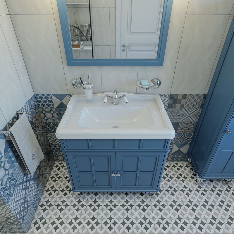 Приобрести caprigo тумба с раковиной напольная borgo 80 см, темно синяя 33412ch-b136