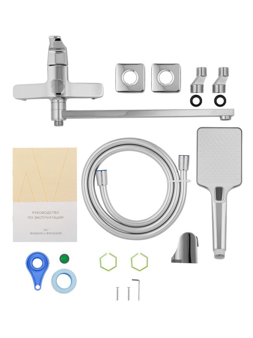 Приобрести смеситель для ванны wonzon & woghand flex, хром (ww-639906-cr)