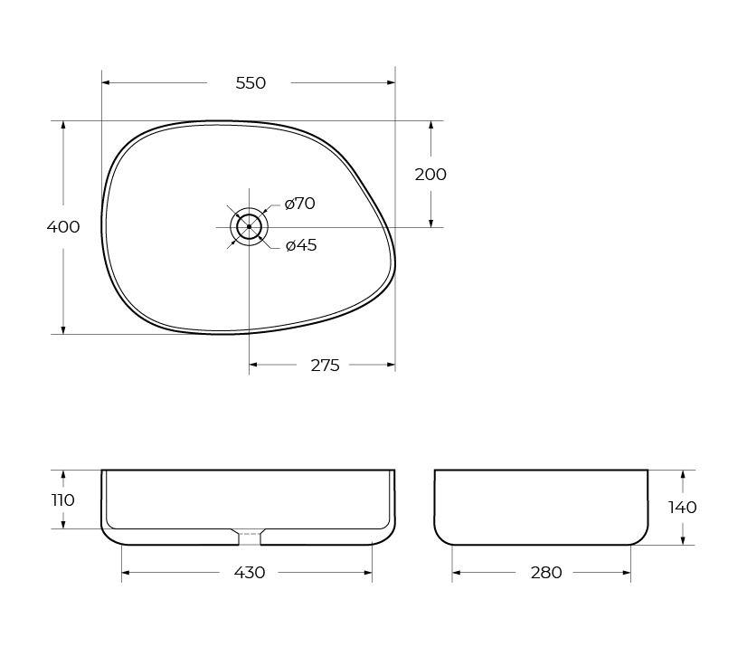 Приобрести belbagno накладная раковина 41х54 см, черная bb1435-nero