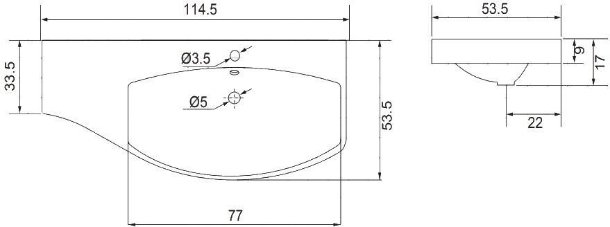 Приобрести aquanet раковина опера 115 r 115х53 см, белая
