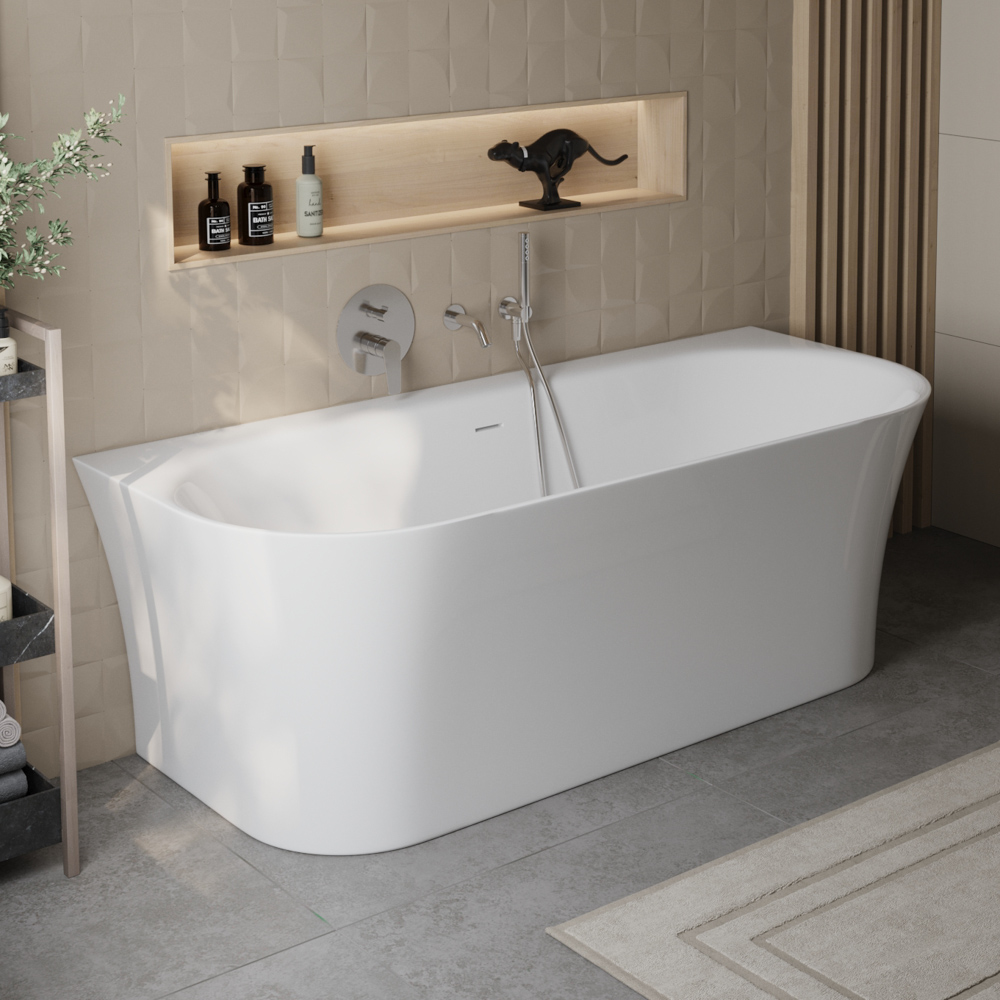 Приобрести belbagno акриловая ванна 155х70 см, пристенная, белая bb711-1550-700