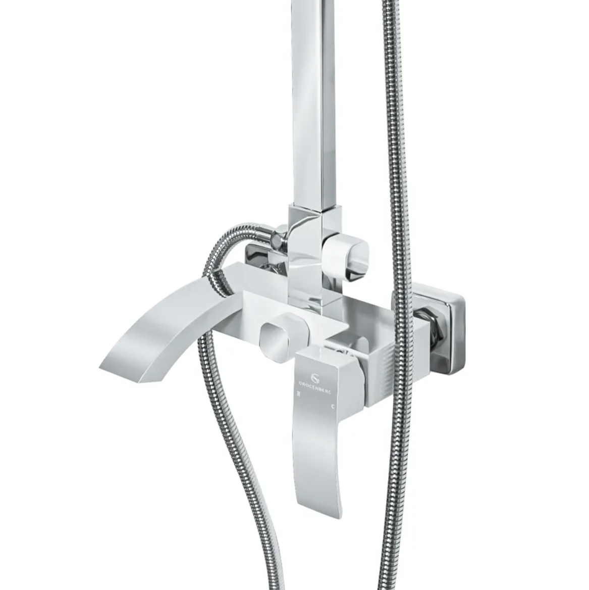 Приобрести grocenberg душевая система, белая\хром gb7007wc