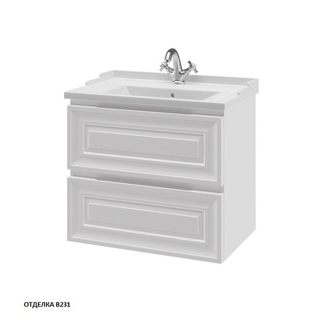 Приобрести caprigo тумба с раковиной подвесная ponza 70 см, белая 13520-в231