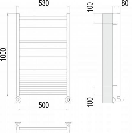 Приобрести terminus полотенцесушитель ватикан п16 50х100 см, водяной, хром