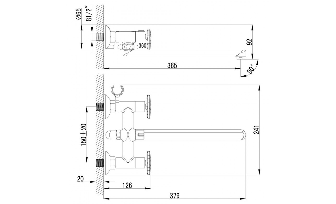 Приобрести lemark смеситель для ванны plus spirit, двухвентильный, хром lm1951c