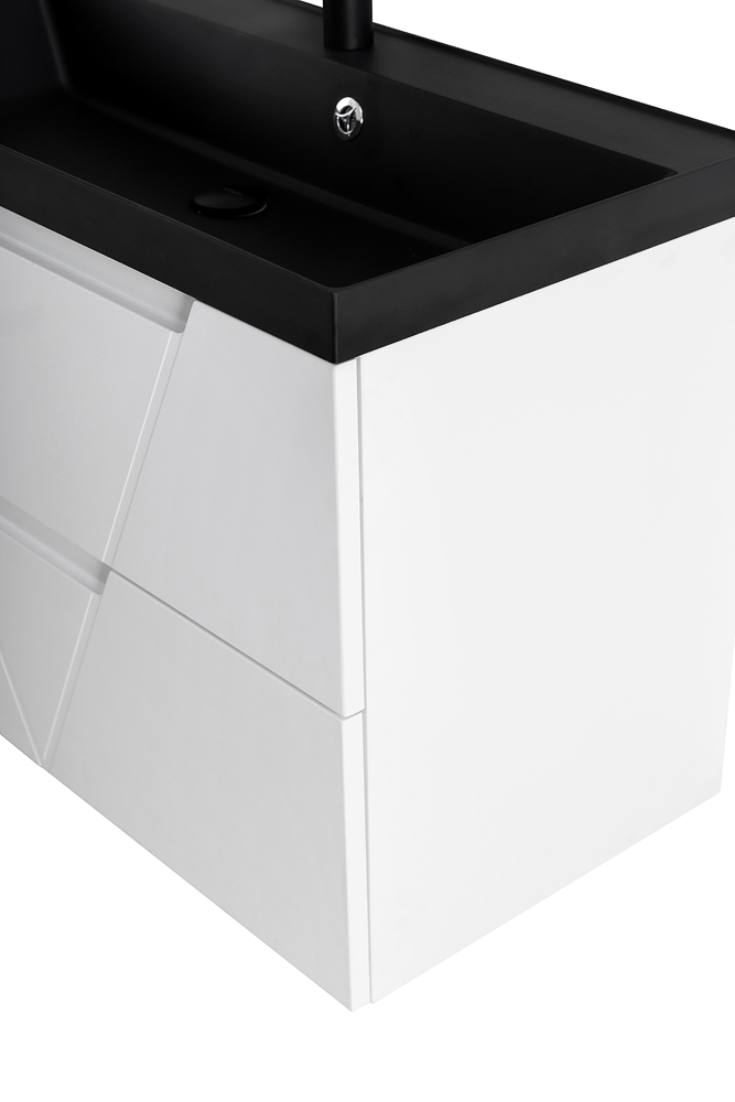 Приобрести belbagno тумба с раковиной vittoria 90 см, подвесная bianco opaco, чёрная раковина