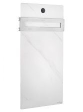 Полотенцесушитель электрический с каменной плитой Белый мрамор WONZON & WOGHAND STUTTGART, Брашированный никель (WW-A501-BR)