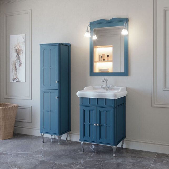Приобрести caprigo тумба с раковиной borgo 60 см, синяя, эмаль