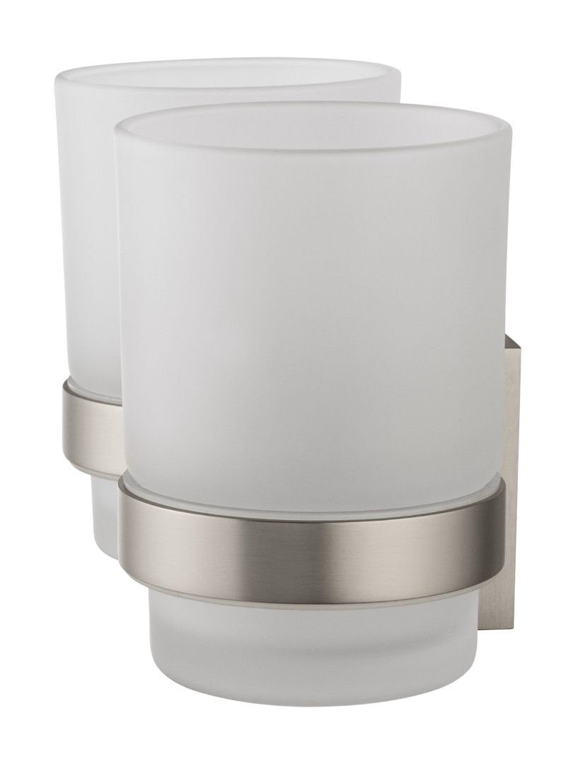 Приобрести два стакана для зубных щеток с держателем wonzon & woghand polo, брашированный никель (ww-8928-bn)