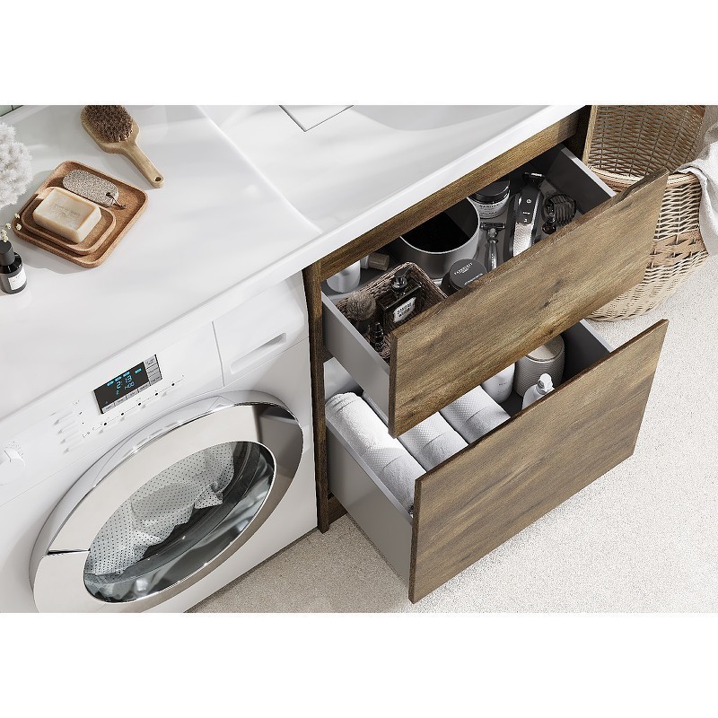 Приобрести тумба напольная с раковиной-столешницей акватон лондри 120 r/l, дуб рустикальный