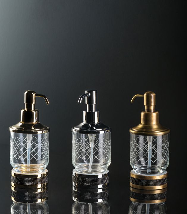 Приобрести boheme дозатор жидкого мыла royale cristal, бронза\белый 10929-br-b