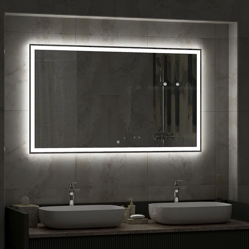 Приобрести continent зеркало с подсветкой mercury 100х70 см, сенсорный включатель, белое