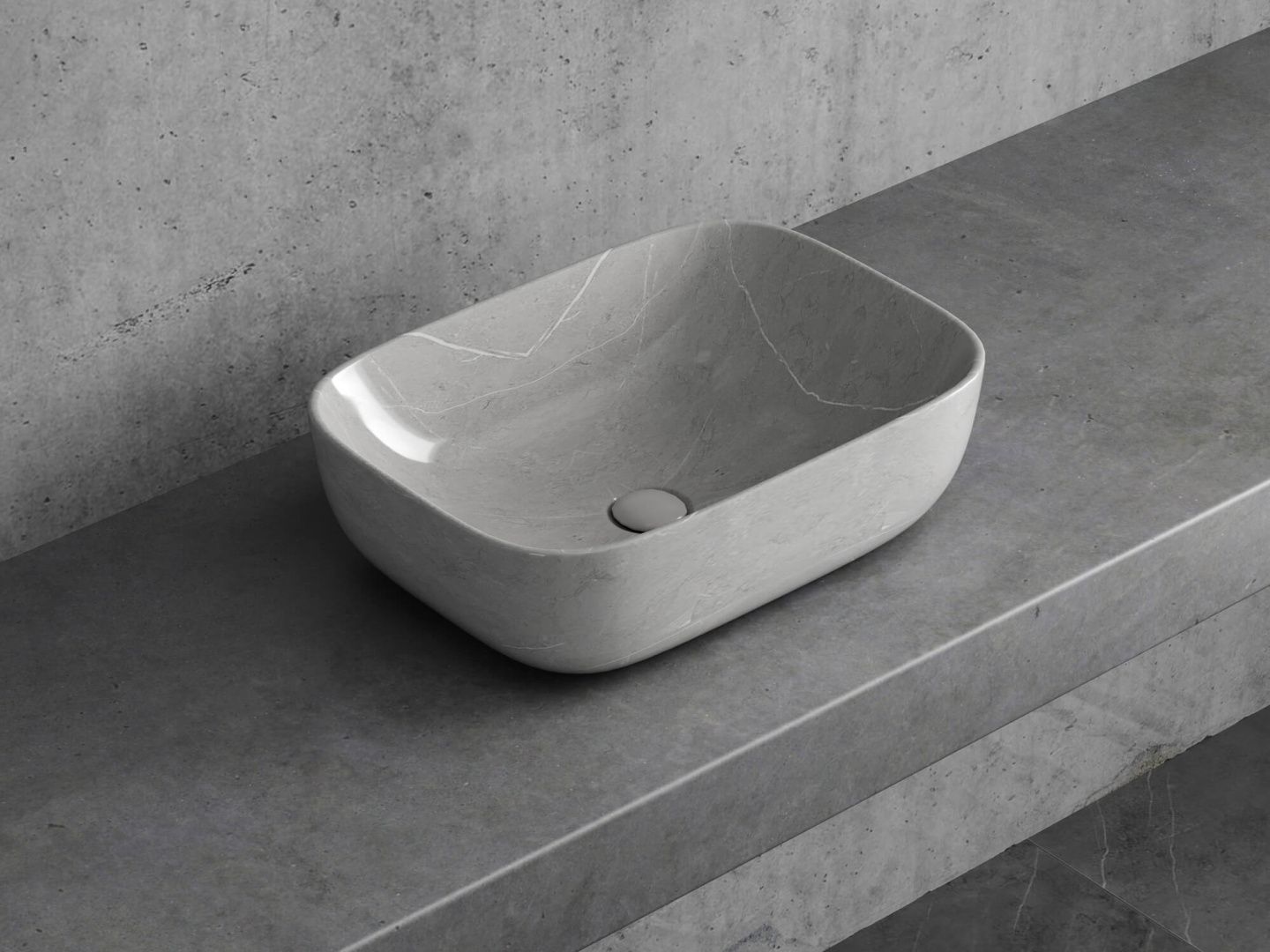 Приобрести hayzburg накладная раковина чаша 45х32 см, серый мрамор, матовая hb-0027-1