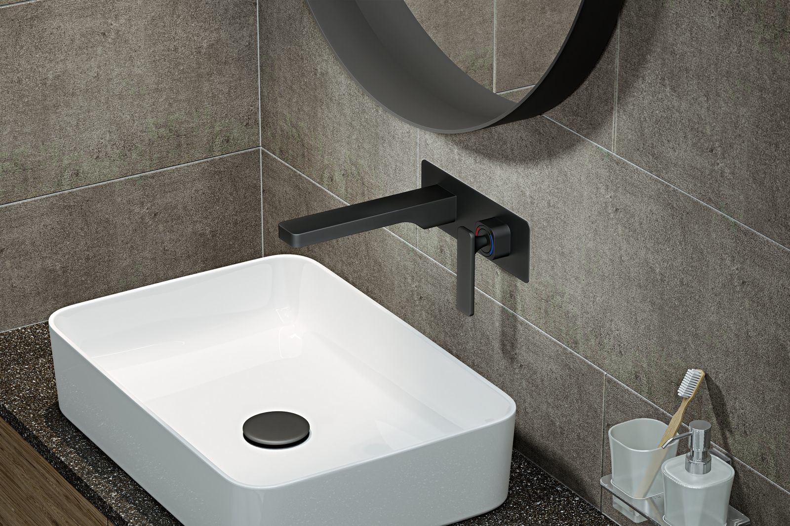 Приобрести смеситель для раковины встроенный timo torne 4371/03sm черный