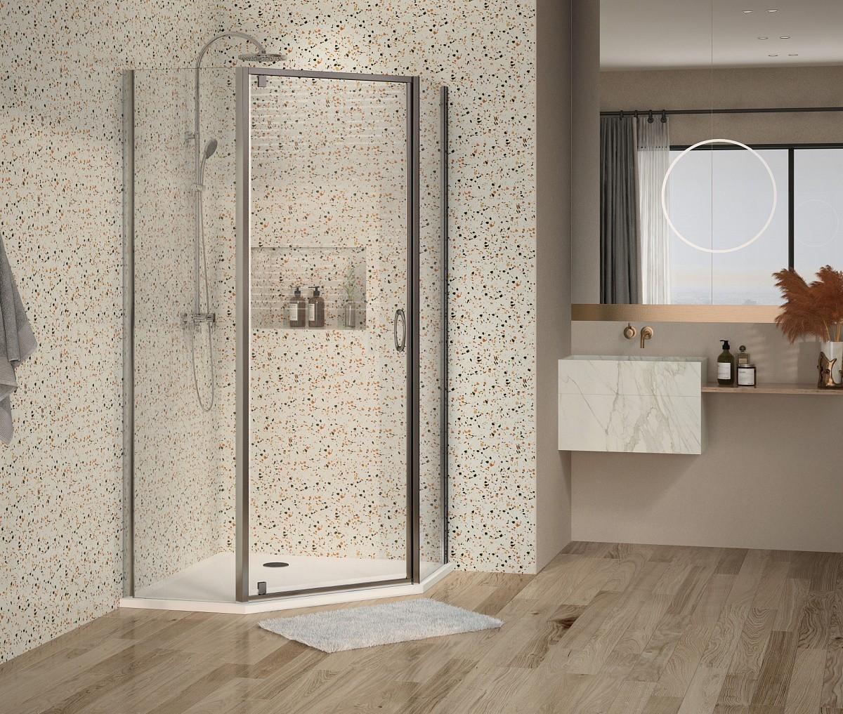 Приобрести dallas 112p душевое ограждение 100*100*200 хром, 5мм прозрачное стекло