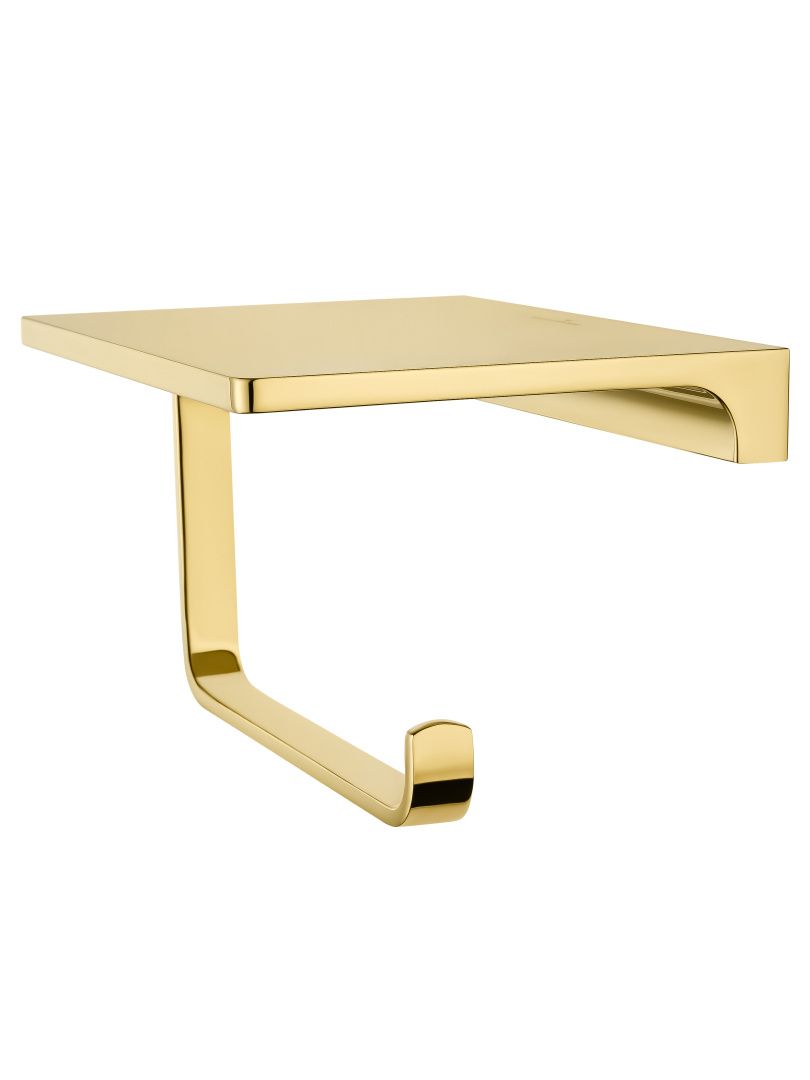 Приобрести держатель для туалетной бумаги с полкой wonzon & woghand eclipse, глянцевое золото (ww-9126-lg)