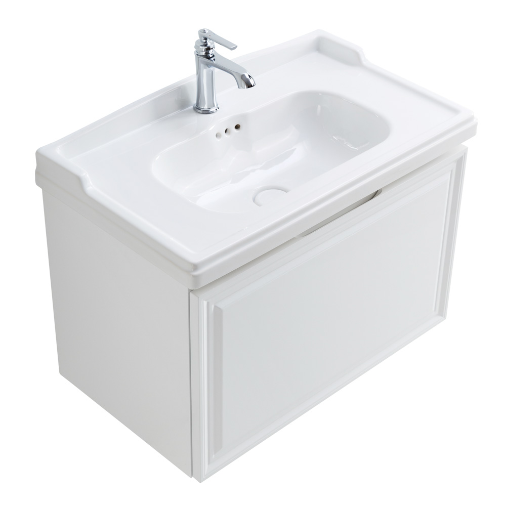 Приобрести cezares тумба подвесная с раковиной giubileo 80 см bianco lucido, белый глянец giubileo-800-1c-so-bl