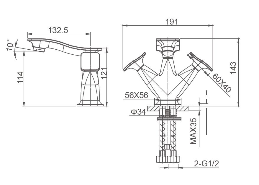 Приобрести смеситель для раковины wonzon & woghand shakespeare, темное золото (ww-651101-dg)