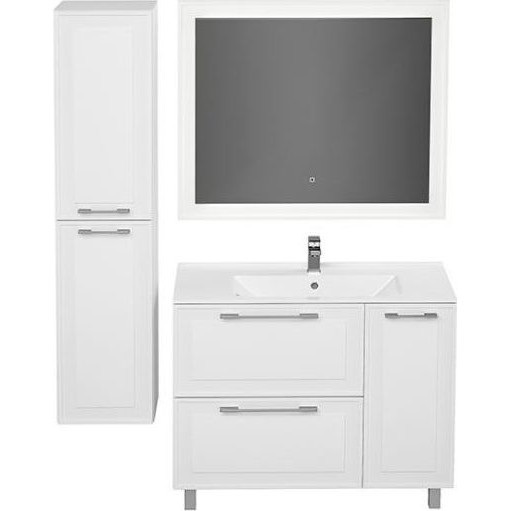 Приобрести mirsant тумба напольная адель 100 см с раковиной more-100, белая ут000048312