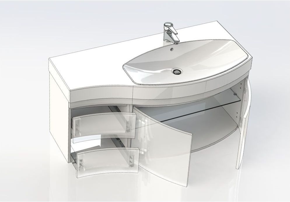 Приобрести aquanet тумба с раковиной опера 115 см, r белая 00212992