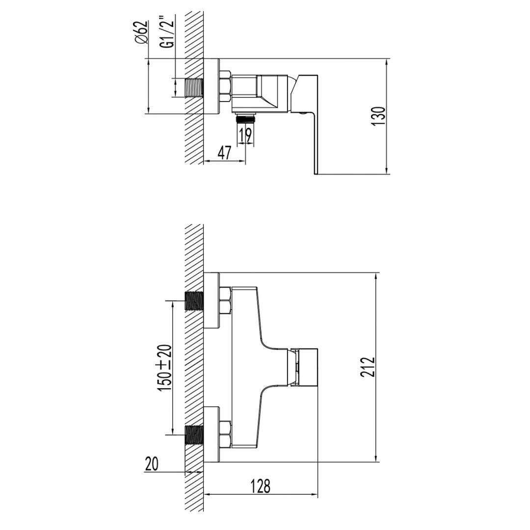 Приобрести azario смеситель для душа eddie 212мм, черный az-wqy338207pa