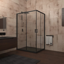 Veconi Душевое ограждение Rovigo 90х120 см, черное, прозрачное RV14-12090-01-C5
