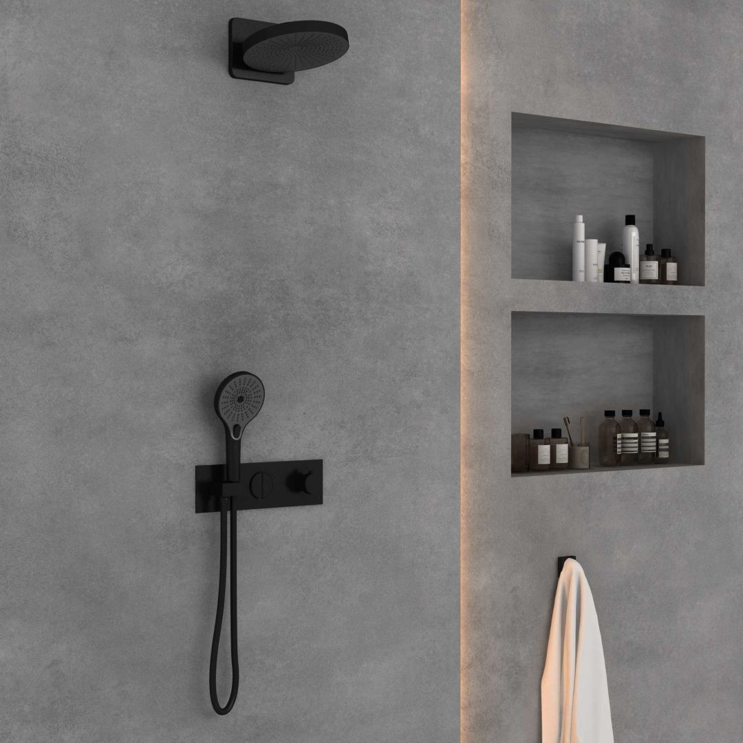 Приобрести vincea встраиваемая душевая система с термостатом, черная матовая vsfw-422ti1mb