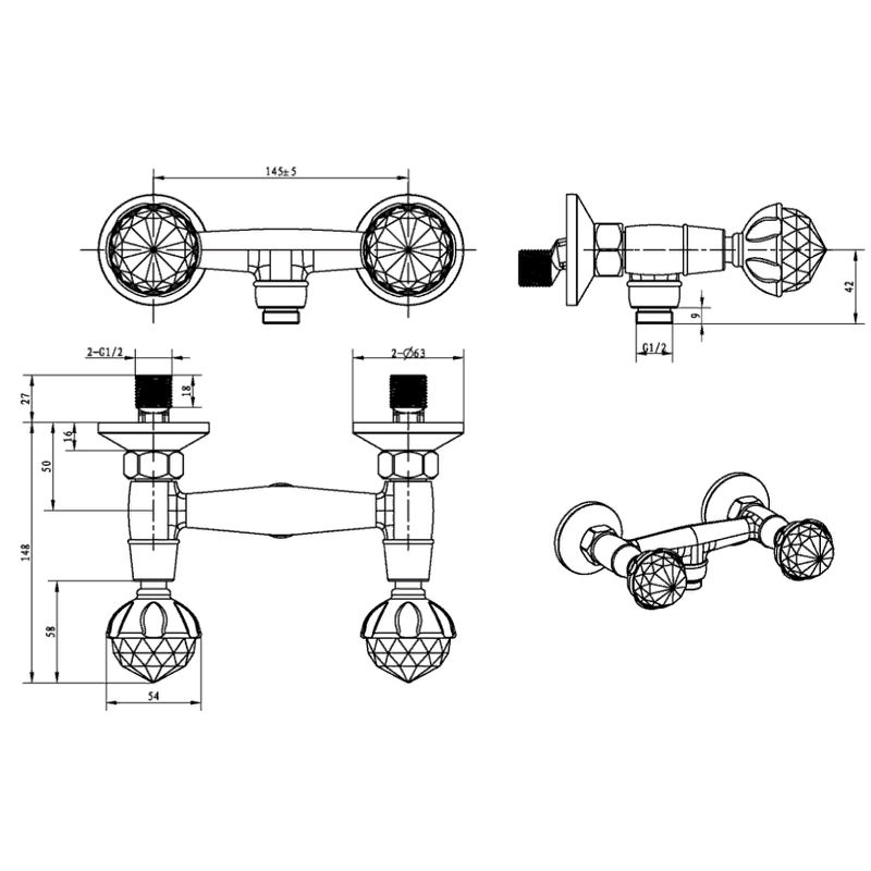 Приобрести boheme смеситель для душа brillante, хром 354