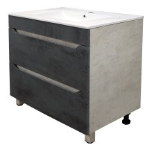 Loranto Тумба напольная с раковиной Florena 70 71х47 см, темный бетон (CS00090035)