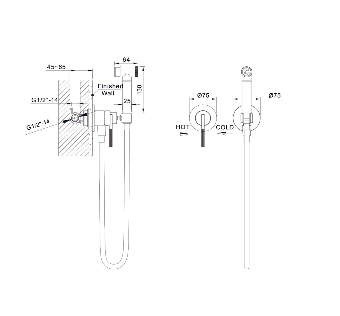 Приобрести hayzburg встраиваемый смеситель с гигиеническим душем, золото hb-4005-2go