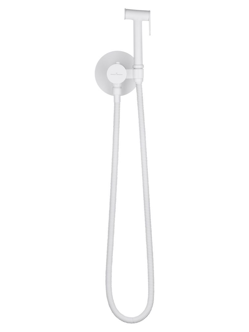 Приобрести смеситель с гигиеническим душем и термостатом встраиваемый wonzon & woghand, белый матовый (ww-88829909-mw)