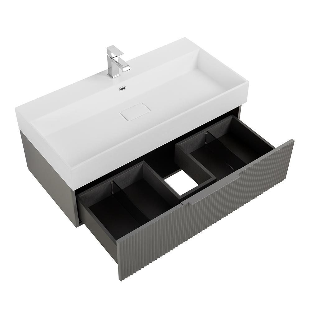 Приобрести cezares тумба подвесная с раковиной premium 90 см plisse grigio nuvola, серая 55424