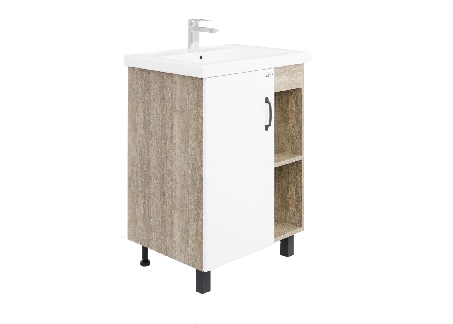 Приобрести onika тумба напольная с раковиной тимбер 60х83см, белый мат./дуб сонома, 106115