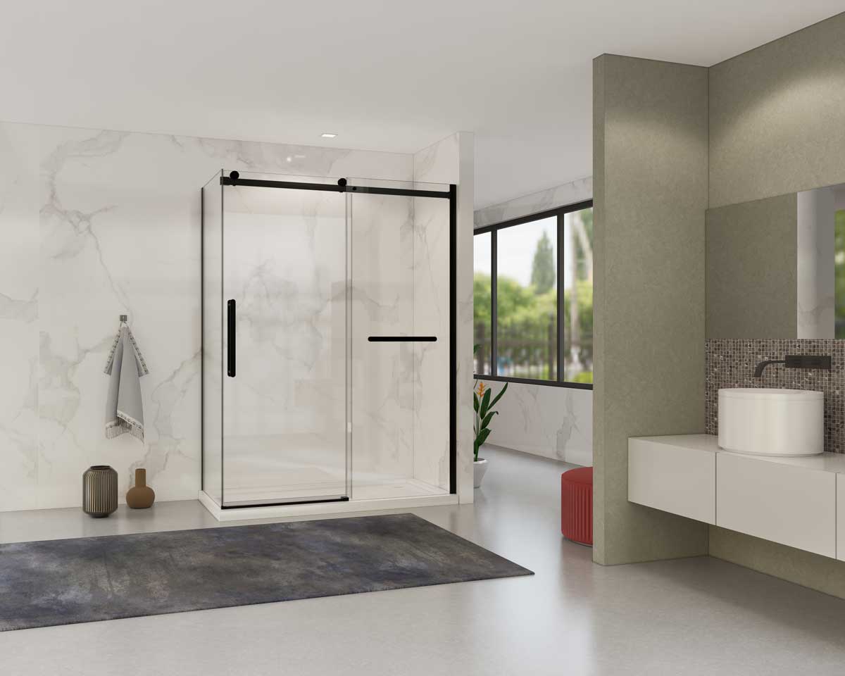 Приобрести vincea душевое ограждение como soft 150х90 см, прозрачное, черное vsr-1cs9015clb