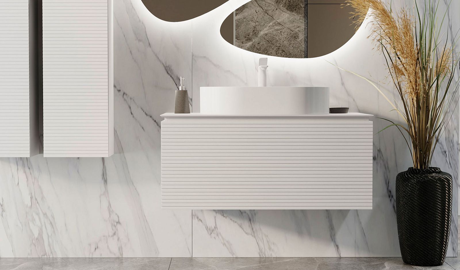 Приобрести jorno тумба подвесная stone 100 см со столешницей, белая