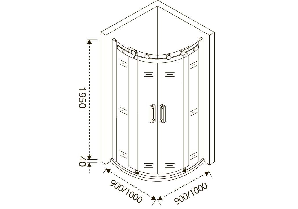 Приобрести ограждение душевое bas altair r-td-90-c-ch 90х90 см