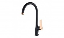 LEMARK Смеситель для кухни Bronx с поворотным изливом, черный\золото LM3705BLR