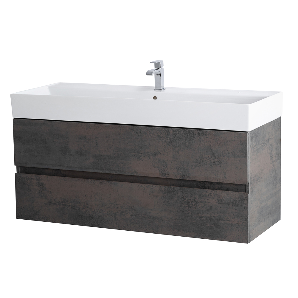 Приобрести cezares тумба подвесная с раковиной molveno 46 120 см ossido, темно коричневая molveno 46-120-2c-so-oss