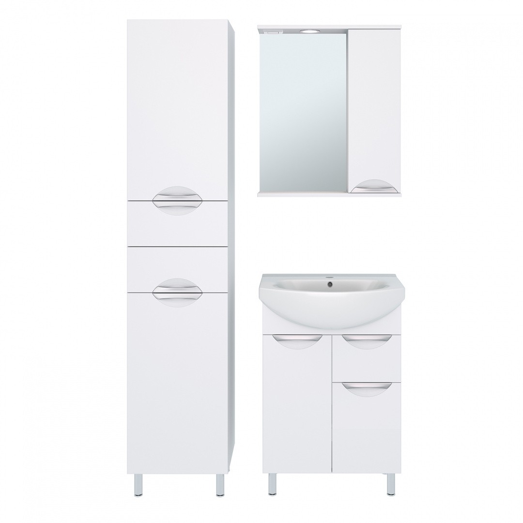 Приобрести aqua de marco зеркало-шкаф eleganse 60 см, правое, белый\хром 1060cele/r