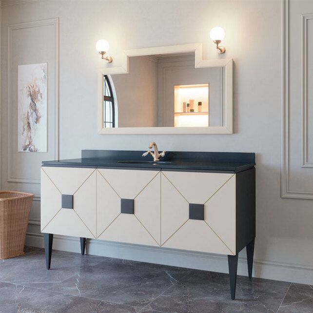 Приобрести caprigo тумба с раковиной atrio 166 см, белая/черная