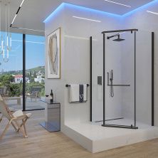 Veconi Душевое ограждение Rovigo 100х100 см, черное, прозрачное RV36B-100-01-C5