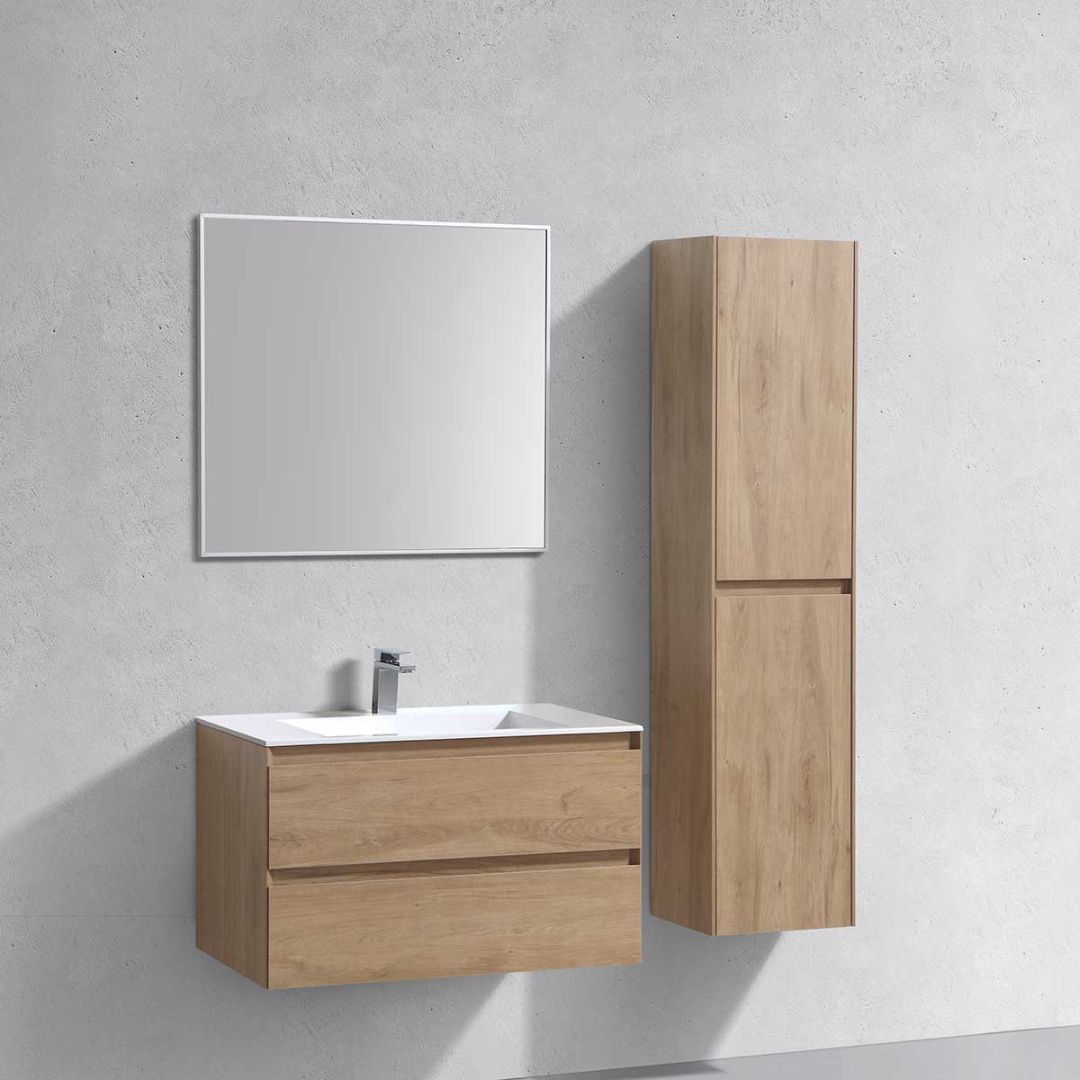 Приобрести vincea тумба подвесная luka 80 см, дуб натуральный с белой раковиной vmc-2l800no;vcb-13800w