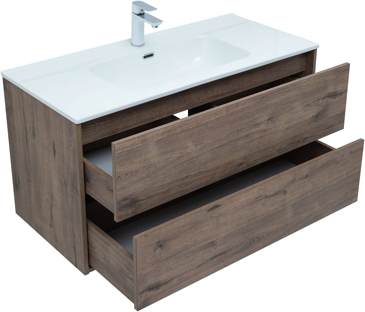 Приобрести aquanet тумба с раковиной lino 100 см, дуб веллингтон