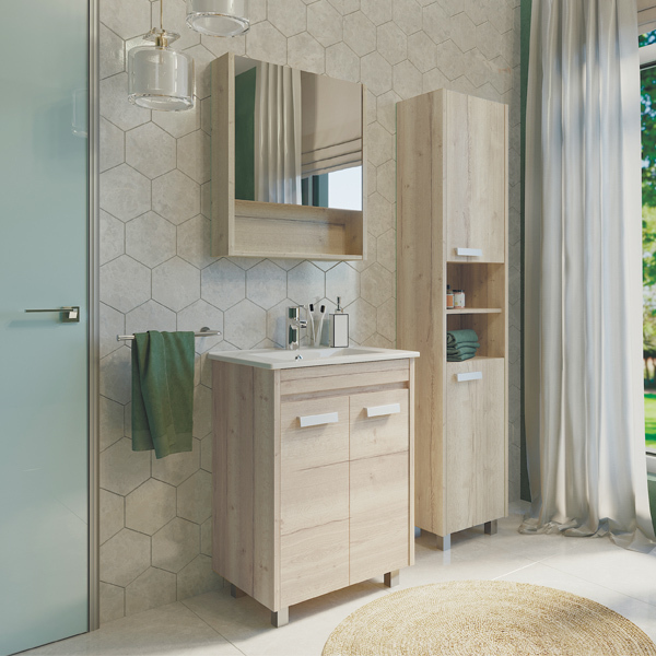 Приобрести сomforty зеркало-шкаф "марио-60", дуб дымчатый