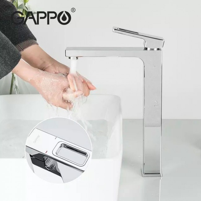 Приобрести gappo смеситель для раковины g1018-2, высокий, хром 32909