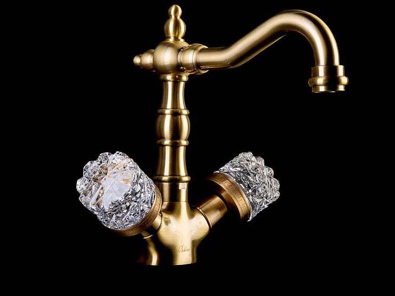 Приобрести boheme смеситель для раковины crystal, высокий, бронза\кристаллы 312-crst