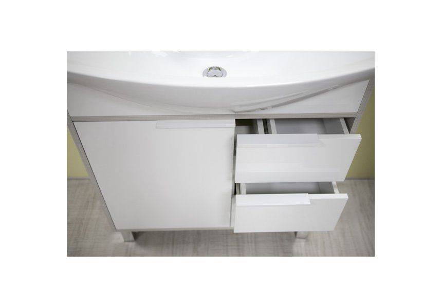 Приобрести тумба напольная с раковиной акватон рико 80 см 1a215401rib90, 1wh207783, белый/ясень