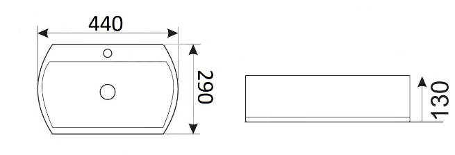 Приобрести раковина накладная ceramalux 45 см 9293