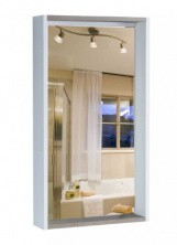 Зеркало шкаф Акватон Белла 46 см, с освещением, белое дерево